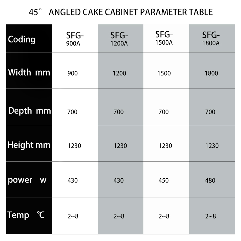 High-grade display cabinet marble material 45 degree angled cake cabinet SFG-1500A / 3