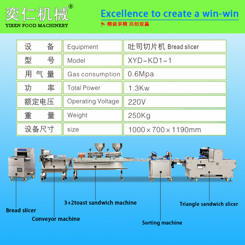 Toast 3+2 sandwich triangle package production line / 3