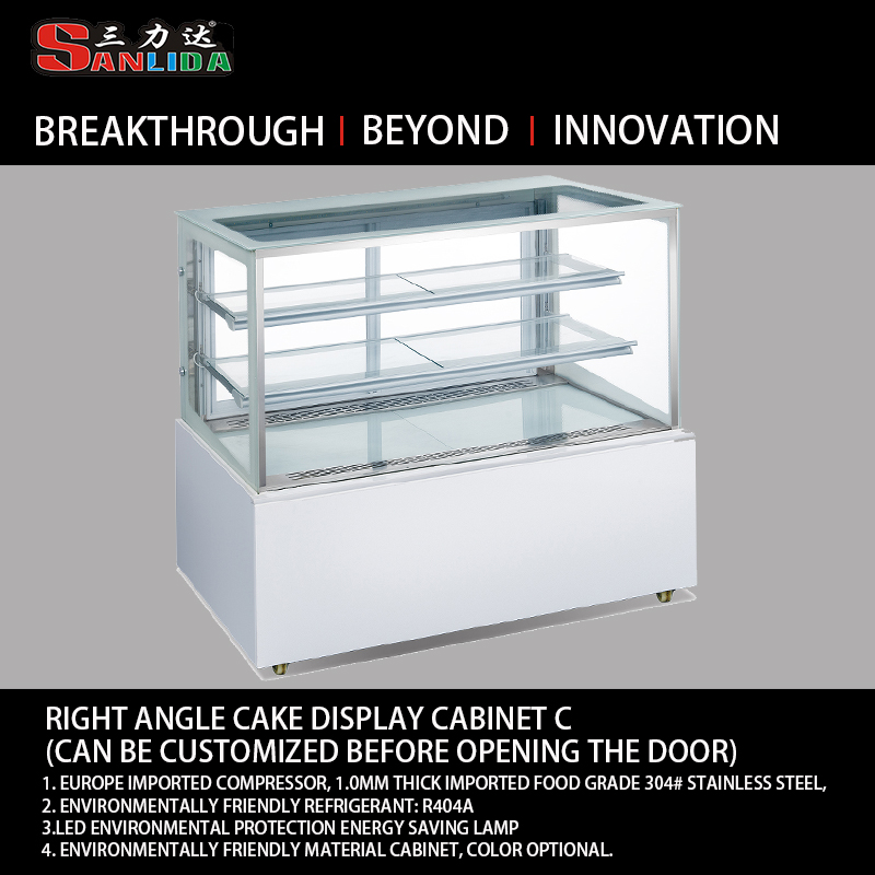 Beautiful and practical 1.2 m right angle cake display cabinet C120 / 2