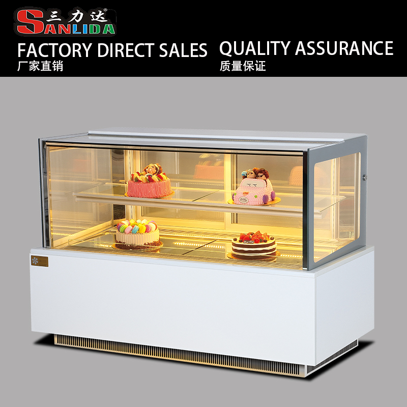 Marble material Beautiful white glass 1.8 m right angle cake display cabinet Z-180 / 3