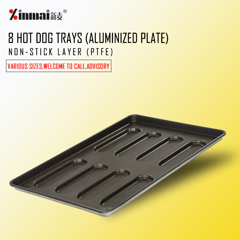 Factory direct sales 8 hot dog trays (aluminized plate) XINMAI Professional production 400*600*32mm / 2