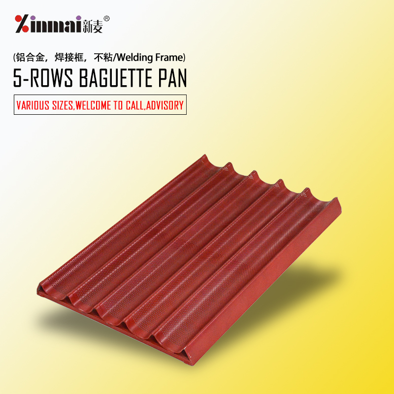 XINMAI Aluminum alloy welded frame does not stick 5 slot French baking tray French pan/baking tray / 2