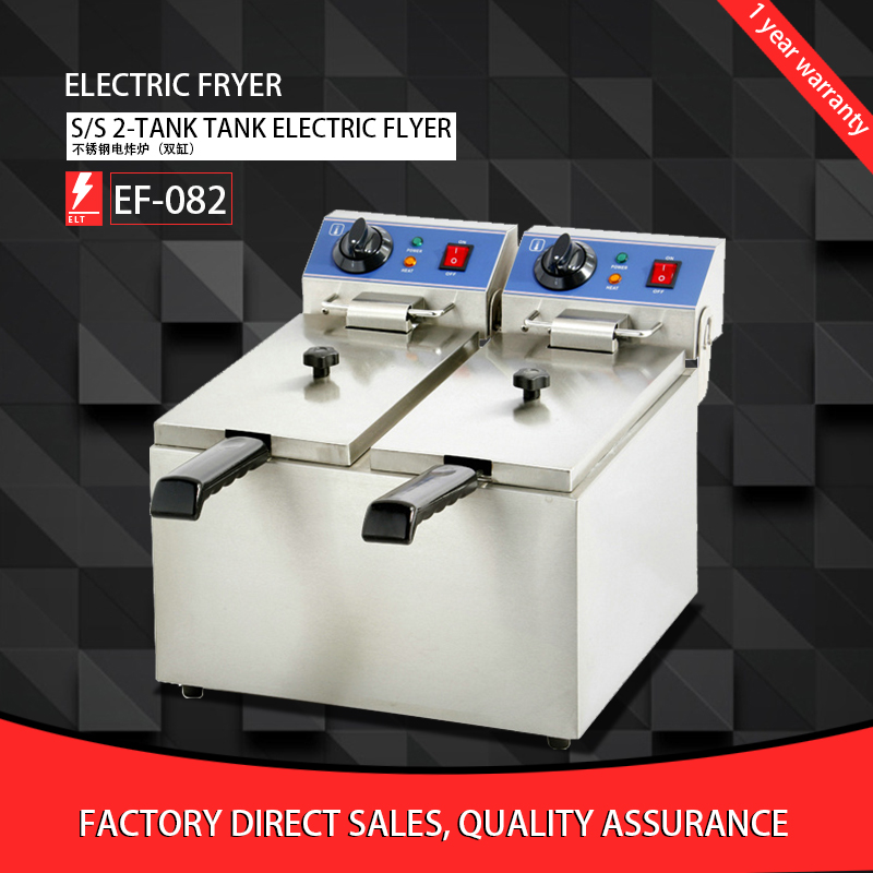 Stainless steel Fryer S/S 2-Tank Tank electric flyer EF-082 / 2