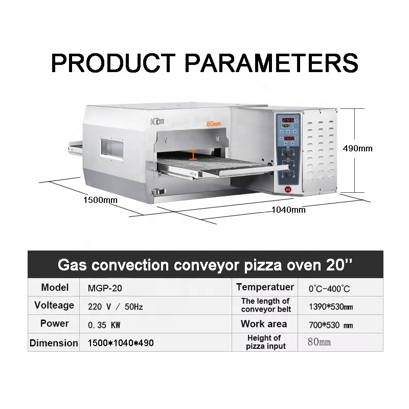 commercial 20 inches hot air circulation gas for heating food or bread with window perspective digit / 4