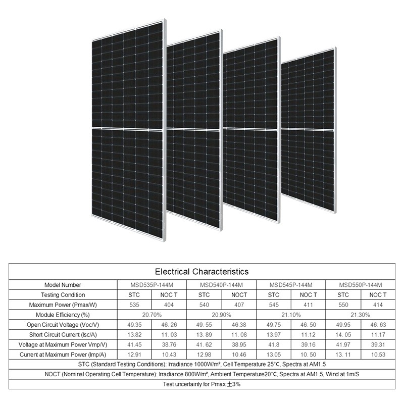 MSD144PM Monocry stalline silicon solar panel 535W 540W 545W 550W pv module solar energy system / 4