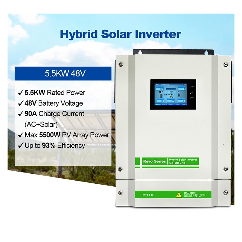 5.5KW solar inverter grid tie 500Vdc PV Input built in wifi hybrid inverter 230Vac 48V 100A MPPT Solar Charger / 6