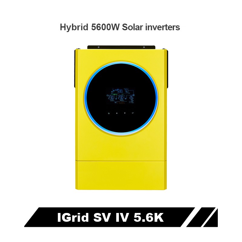 5.6KW Hybrid Solar Inverter LED Ring Lights  Touchable Button 450vdc 230vac MPPT 120A Solar Charger PV / 6